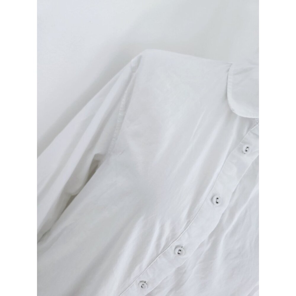 Mersea Essential Cotton Collar Long Sleeves Costal Relaxed White Shirt Dress M - Picture 5 of 12